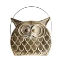 Кашпо Сова Гласар d 14 см 30 см 5 л железо жёлтый/золотой без автополива