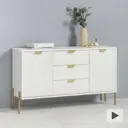 Комод Mobi Венеция 3 ящика 118.8x33.8x66.6 см ЛДСП цвет белый pe шагрень