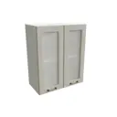 Навесной шкаф со стеклом Сурская мебель Ницца 60x71.6x31.8 см 2 дверцы МДФ цвет кварц