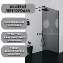 Душевая перегородка H.a.g HAG grey 1000 BLC 100x195см черный профиль