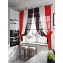 Тюль на ленте At Home Инганс 140x180 см вуаль цвет белый/красный/черный AA207130