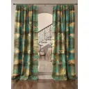 Комплект штор на ленте At Home Нелвинс 150x260 см габардин цвет желтый/зеленый AA919166