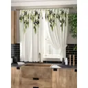 Комплект штор на ленте At Home Вилоар 150x180 см габардин цвет черный/зеленый AA961117