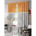 Комплект штор на ленте At Home Рекенвил 150x270 см габардин цвет белый/оранжевый/зеленый AA943073