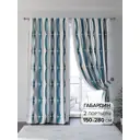 Комплект штор на ленте At Home Фениокирс 150x280 см габардин цвет синий/голубой/черный AA945854