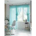 Тюль на ленте At Home Лурано 150x270 см вуаль цвет бирюзовый AA206727-270