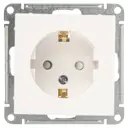 Розетка встраиваемая Systeme Electric W59 с заземлением со шторками цвет белый