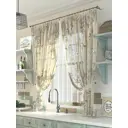 Тюль на ленте At Home Слоуни 150x180 см вуаль цвет розовый/черный/зеленый AA976033