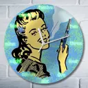 Настенные часы круглые 27 см Бруталити вейпшоп - 127 цвет черный