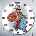 Настенные часы круглые 27 см Бруталити доставка еды - 202 цвет черный