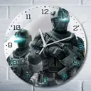 Настенные часы круглые 27 см Бруталити игры Ghost Recon Future Soldier - 4532 цвет черный