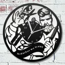 Настенные часы круглые 31 см Бруталити барбершоп парикмахерская - 828 цвет черный