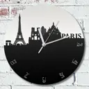 Настенные часы круглые 31 см Бруталити города париж франция - 793 цвет черный