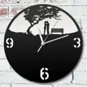 Настенные часы круглые 31 см Бруталити любовь влюбленные пейзаж - 789 цвет черный