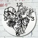 Настенные часы круглые 31 см Бруталити сердце - 732 цвет черный