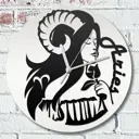 Настенные часы круглые 31 см Бруталити гороскоп - 330 цвет черный