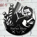 Настенные часы круглые 31 см Бруталити парикмахерская - 114 цвет черный