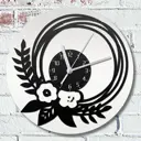 Настенные часы круглые 31 см Бруталити растения цветы - 611 цвет черный