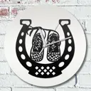 Настенные часы круглые 31 см Бруталити символы славянские обереги лапти - 438 цвет черный