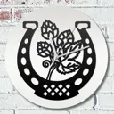 Настенные часы круглые 31 см Бруталити символы славянские обереги хмель - 443 цвет черный