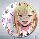 Настенные часы круглые 27 см Бруталити аниме My Dress-Up Darling - 3544 цвет черный