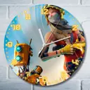 Настенные часы круглые 27 см Бруталити игры Recore 4989 цвет черный