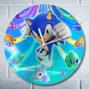 Настенные часы круглые 27 см Бруталити игры Sonic Colours Ultimate 5072 цвет черный