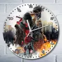 Настенные часы круглые 27 см Бруталити Игры The Division 2 - 6094 цвет черный