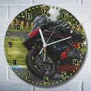 Настенные часы круглые 27 см Бруталити Спорт мотокросс - 1293 цвет черный