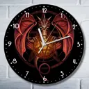 Настенные часы круглые 27 см Бруталити фэнтези дракон - 3238 цвет черный