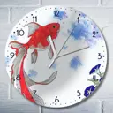 Настенные часы круглые 27 см Бруталити фэнтези рыба море - 3189 цвет черный