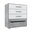 Комод Sv-мебель Мс грей 4 ящика 90.1x43x97.4 см ЛДСП цвет цемент/белый