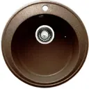 Мойка для кухни врезная Granicom G-009 47x47 см круглая глубина чаши 19.5 см круглая искусственный камень цвет шоколад