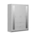 Шкаф Vmg industry 4 створчатый 2 ящика 2 зеркала 156x190x50.2 см ЛДСП цвет белый