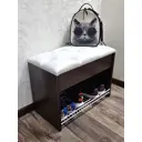 Банкетка Puffsib 61x48x32 см 1 полка ЛДСП цвет белый/венге