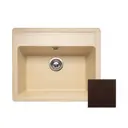 Мойка для кухни врезная Granicom G-019 58x49.5 см глубина чаши 20.5 см искусственный камень цвет шоколад