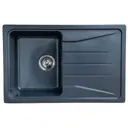 Мойка для кухни врезная Granicom G-022 49.2x77 см глубина чаши 21 см искусственный камень цвет темно-серый