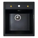 Мойка для кухни врезная Zigmund & shtain Platz 465 50.5x46.5 см глубина чаши 20 см искусственный камень цвет черный матовый