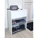 Шкаф для обуви Puffsib 61x80x32 см 2 полки ЛДСП цвет белый obuvnica80whitebl