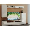 Модульная стенка Мебелони Диаманд 213x168x37.10 см ЛДСП цвет белый глянец
