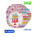 Набор тарелок Nd Play Тортик 30 предметов Более 10 персон бумага цвет разноцветный