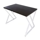 Кухонный стол прямоугольный Solarius Loft со столешницей 100x70 см белые металлические z-образные ножки массив сосны цвет темный дуб