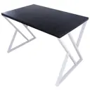Кухонный стол прямоугольный Solarius Loft со столешницей 110x70 см белые металлические z-образные ножки массив сосны цвет оникс