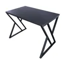 Кухонный стол прямоугольный Solarius Loft со столешницей 90x80 см черные металлические z-образные ножки массив сосны цвет серый антрацит