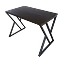 Кухонный стол прямоугольный Solarius Loft со столешницей 100x70 см черные металлические z-образные ножки массив сосны цвет темный дуб