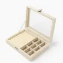 Шкатулка Clox 11.50x4.5 см бархат цвет бежевый