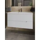 Тумба с раковиной Topline Li FLIPTU100W-RA100W подвесная 100.25 см, цвет Белый матовый