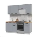 Кухонный гарнитур Dsv Ройс со столешницей 38 мм 200x217x60 см ЛДСП цвет серый
