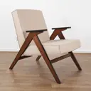 Кресло Glider Вест 65x79x79 см рогожка цвет lunar ivory, орех антик