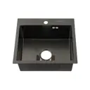 Мойка для кухни врезная с коландером Fabia profi Са-485443G 44.3x48.5 см глубина чаши 20 см нержавеющая сталь цвет темно-серый